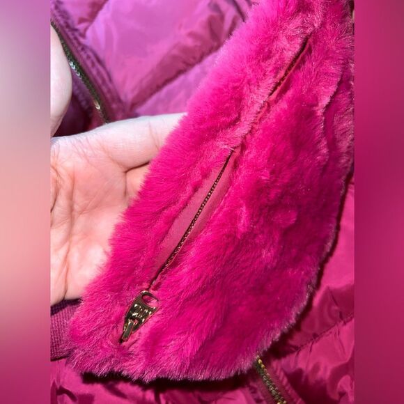 Juicy Couture Girls Faux Fur Lined Puffer Jacket W/ Matching Fur Purse sz 14 NWT - Picture 3 of 9
